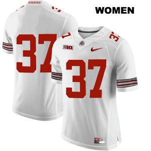 Women's NCAA Ohio State Buckeyes Derrick Malone #37 College Stitched No Name Authentic Nike White Football Jersey MS20Y13GP